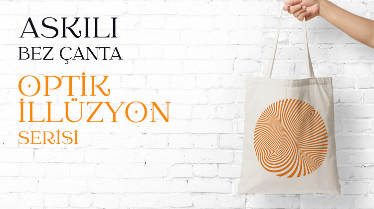 Askılı Bez Çanta Optik İllüzyon Serisi Grup Görseli