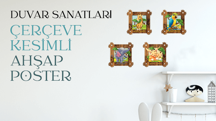 Duvar Sanatları - Çerçeve Kesimli Ahşap Poster Görseli