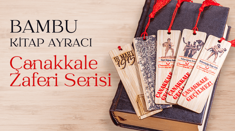 Bambu Kitap Ayracı - Çanakkale Zaferi Görseli