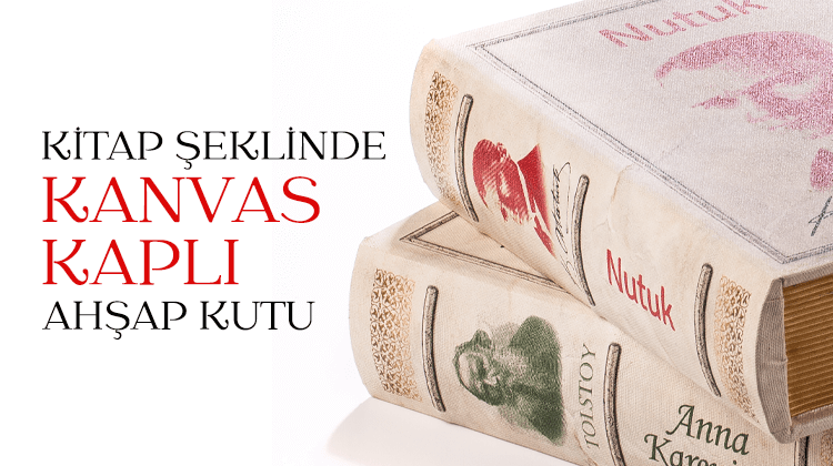Kitap Şeklinde Kanvas Kaplı Ahşap Kutu Grup Görseli
