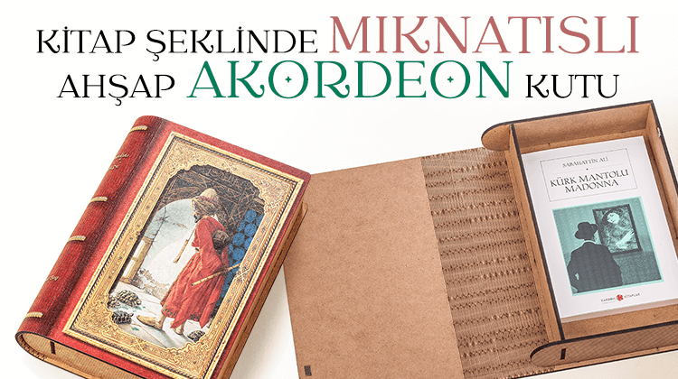 Kitap Şeklinde Mıknatıslı Ahşap Akordeon Kutu Grup Görseli