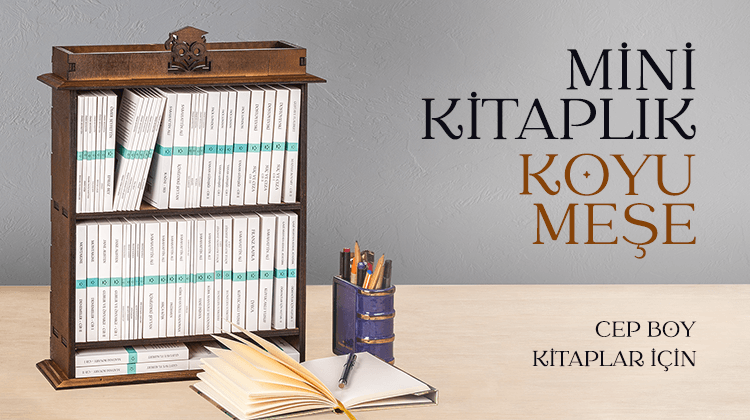 Mini Kitaplık Koyu Meşe - Cep Boy Kitaplar İçin Grup Görseli