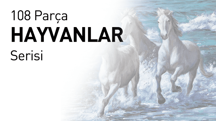 108 Parça Ahşap Puzzle Hayvanlar Serisi Grup Görseli