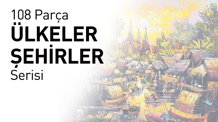 108 Parça Ahşap Puzzle Ülkeler Şehirler Serisi Grup Görseli