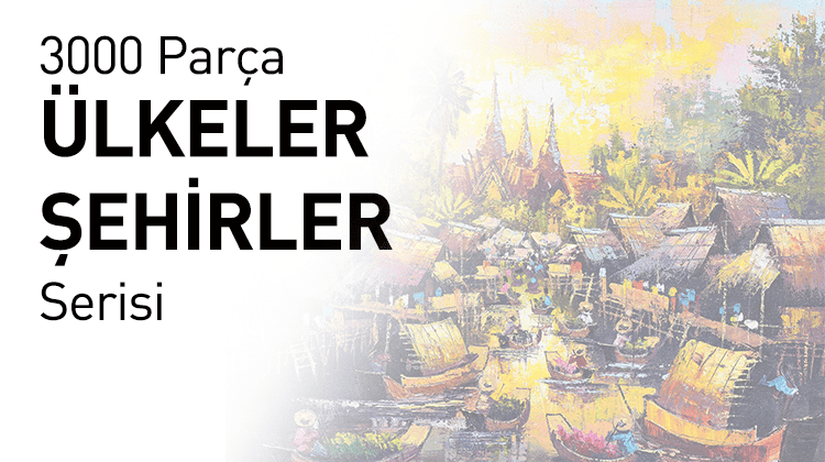 3000 Ahşap Parçalı Puzzle Ülkeler Şehirler Serisi Görseli